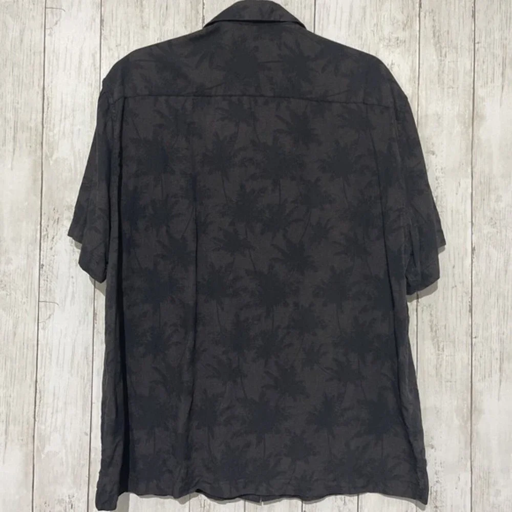 Nat Nast Mens Large Silk Cotton Short Sleeve Button Down Shirt‎ Palm Tree Print - Picture 8 of 8